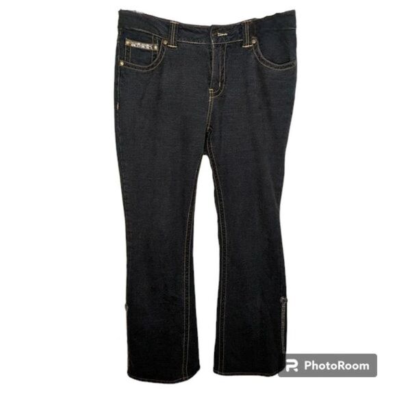 HYDRAULIC Jeans - Women's Bootcut Jeans with Bling, Dark Wash, Size 18 - Picture 2 of 11